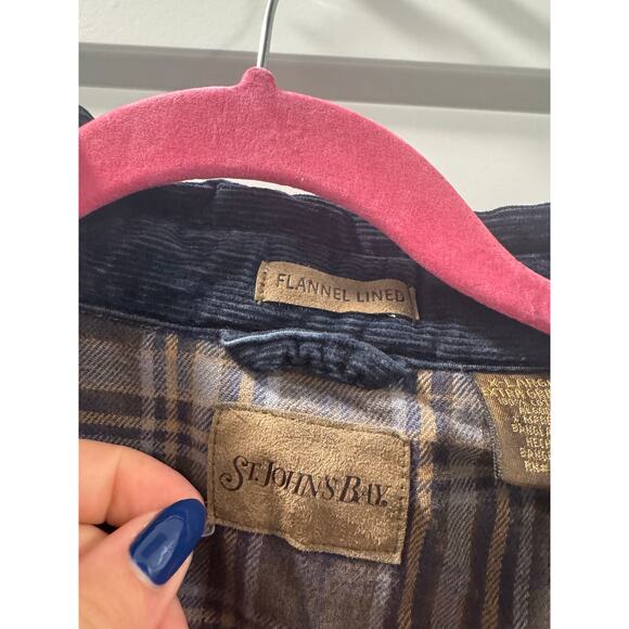 St Johns Bay Flannel Lined Navy Chore Barn Coat - Picture 9 of 10